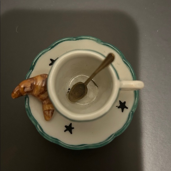 Limoges Starbucks Teal and White Mini Espresso very rare - Picture 2 of 4